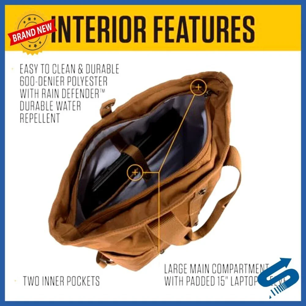 Convertible Backpack Tote with Laptop Sleeve, Durable 600D Polyester